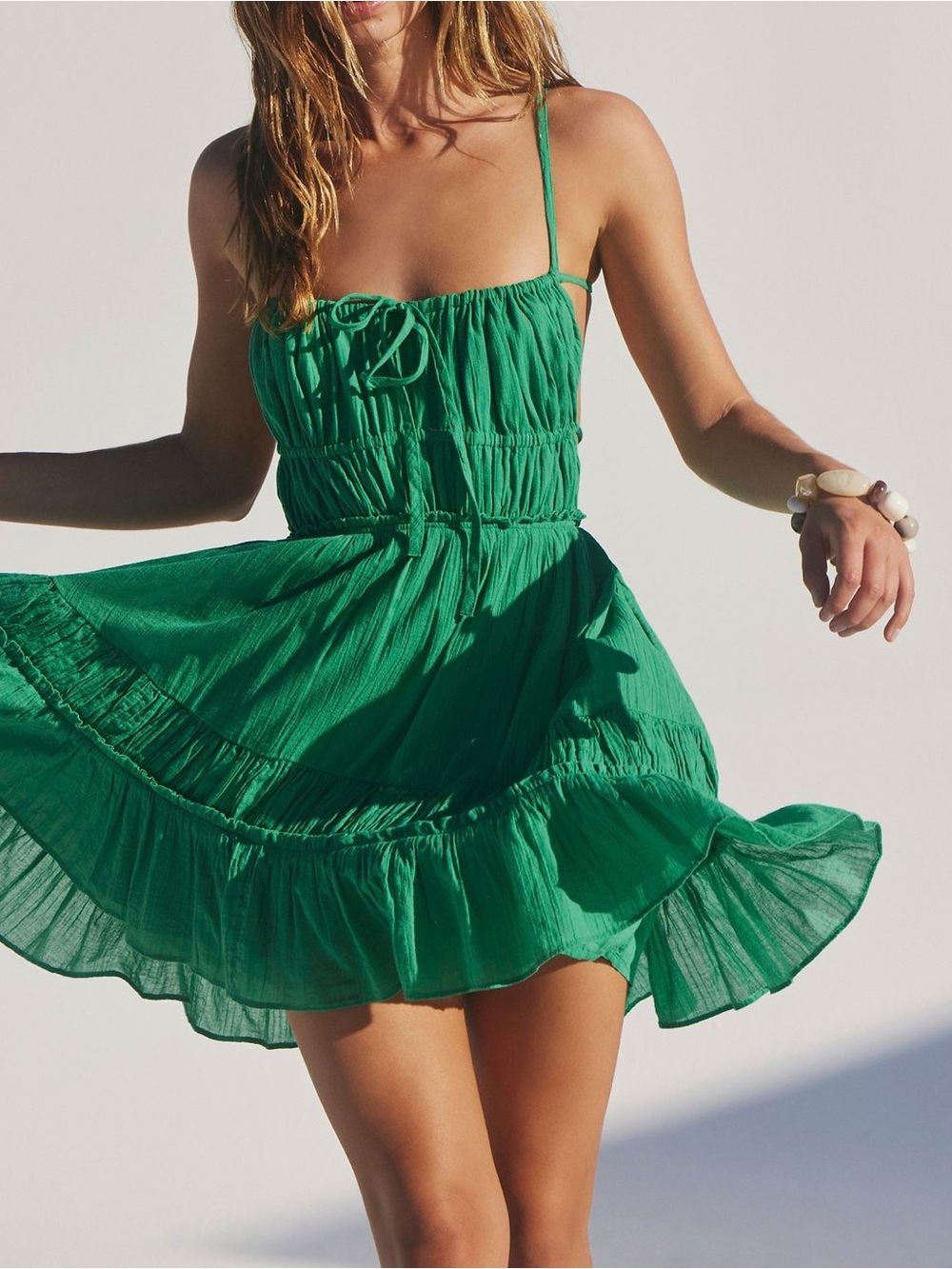 Free People Taking Sides Mini Dress Size XL RT $78 Fairway Green